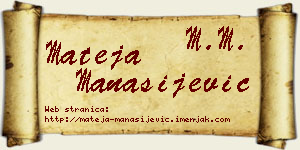 Mateja Manasijević vizit kartica